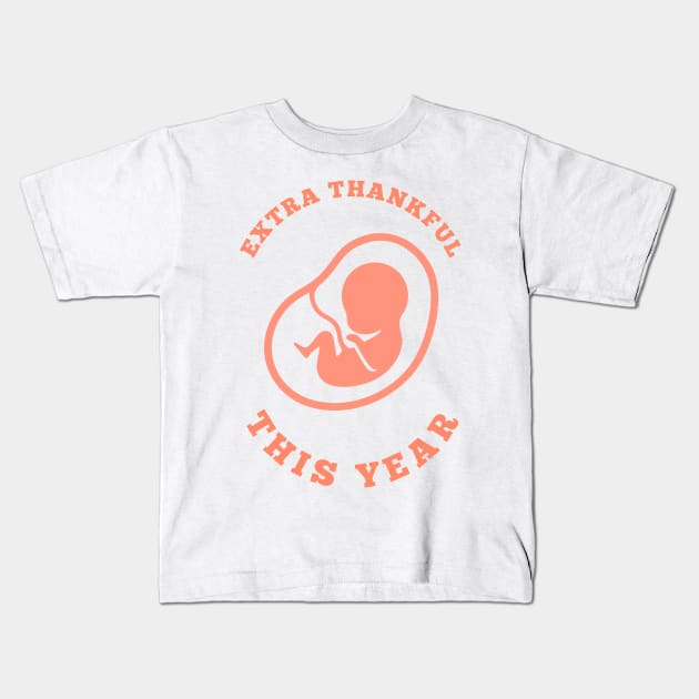 Extra Thankful This Year Kids T-Shirt by dudelinart